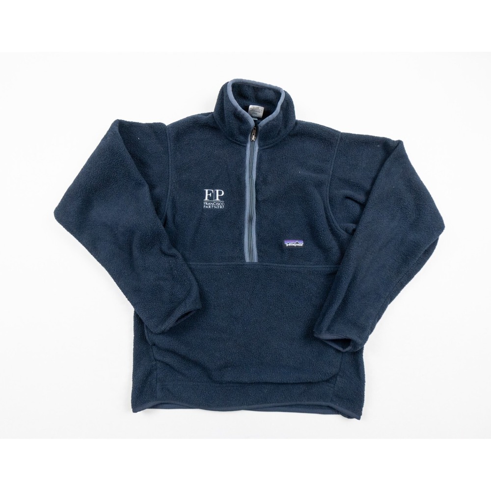 Vintage Patagonia Sweater Adult Small Blue Synchilla Fleece 1/2 Pullover Outdoor
